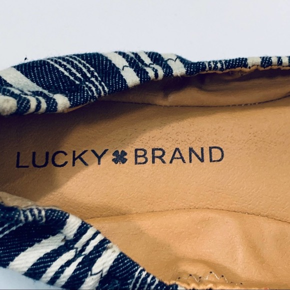 Lucky Brand Emmie Striped Blue White Ballet Flats - Picture 5 of 6